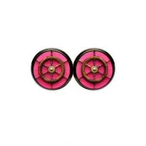 Wooden Ships Wheel Earrings - Nautical, Pirate